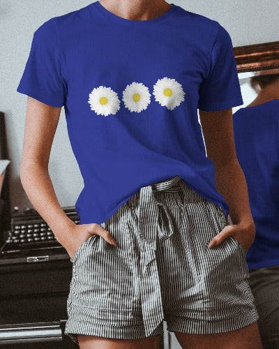 daisy flower round neck regular female T-shirt